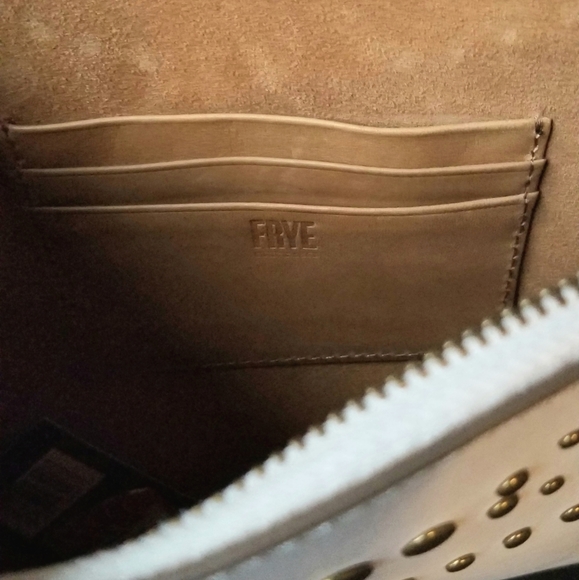 NWT Frye Harness Stud Pouch Clutch Ivory Leather - Picture 7 of 11